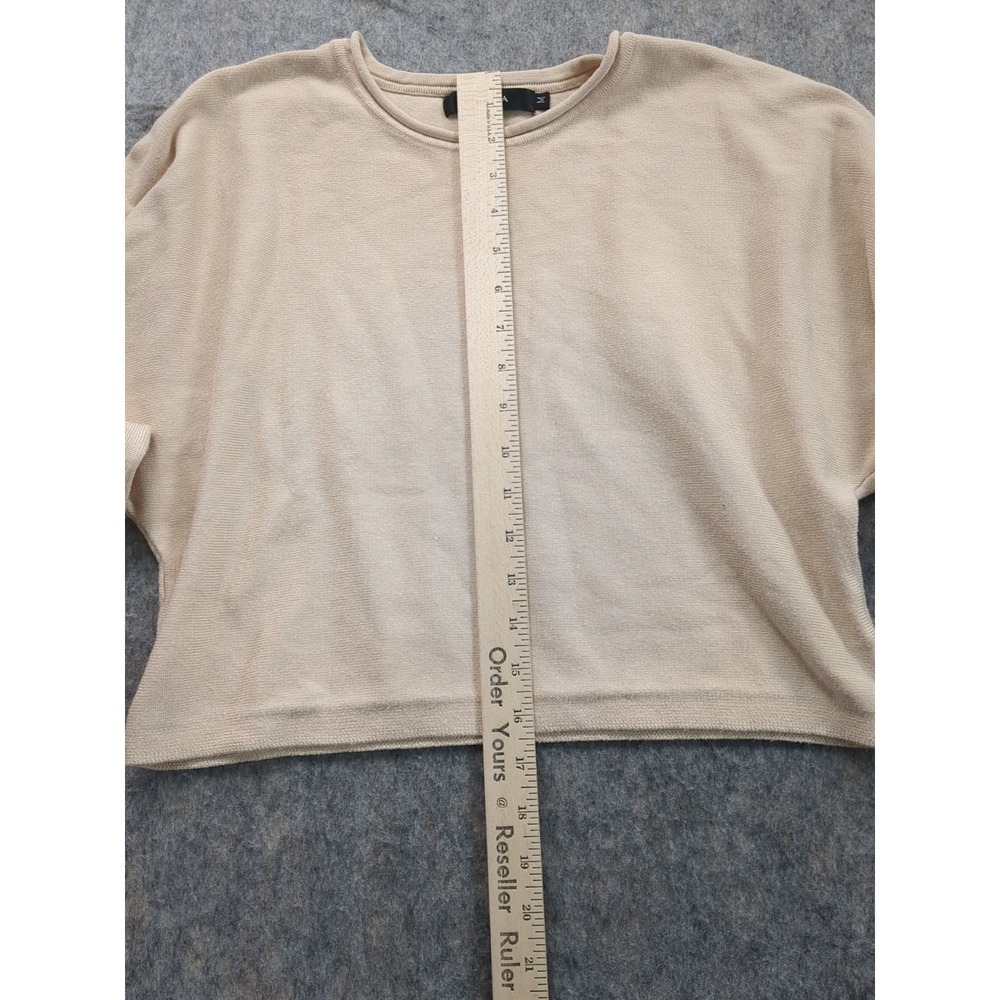 ZESICA Women's Cropped Sweater Medium Beige‎ Long Sleeve Beige - Picture 2 of 10